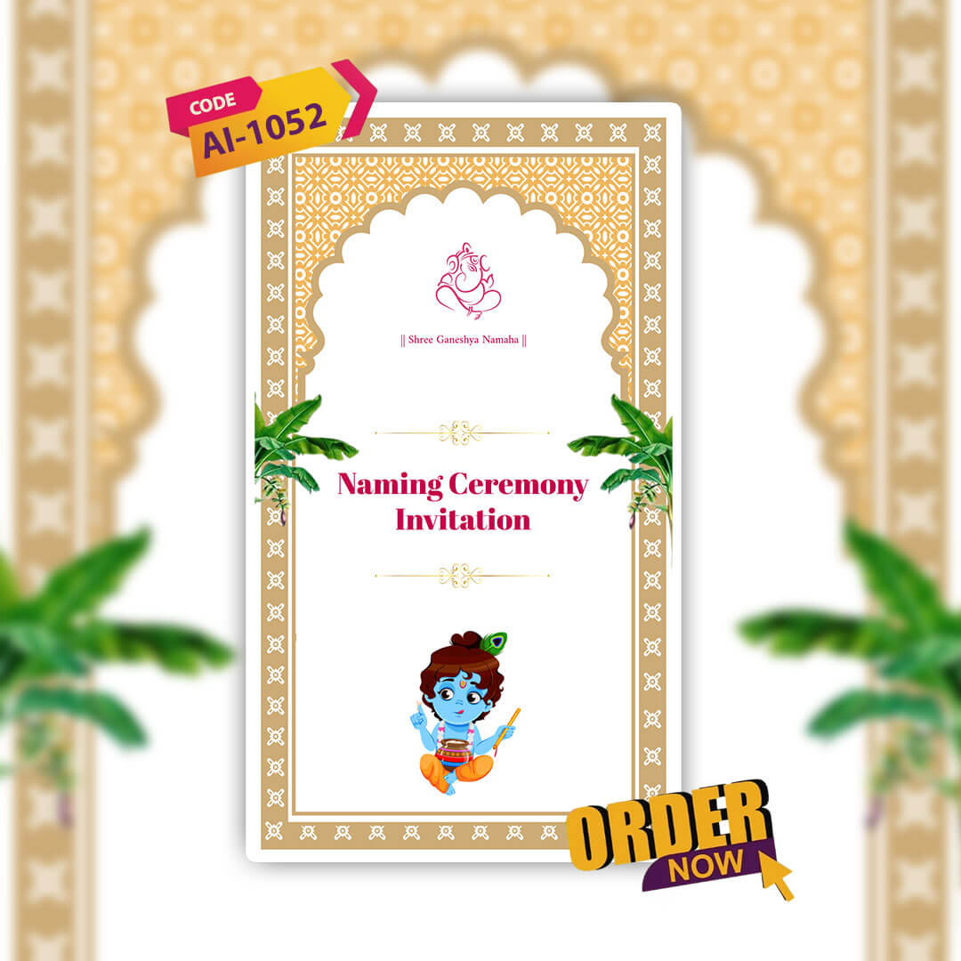 Baby Naming Ceremony | Cradle Ceremony Invitation Video | AI-1052
