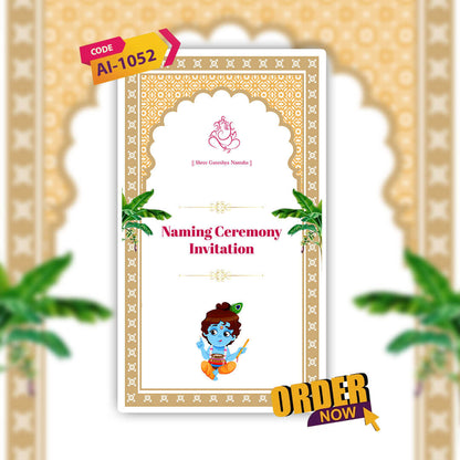 Baby Naming Ceremony | Cradle Ceremony Invitation Video | AI-1052