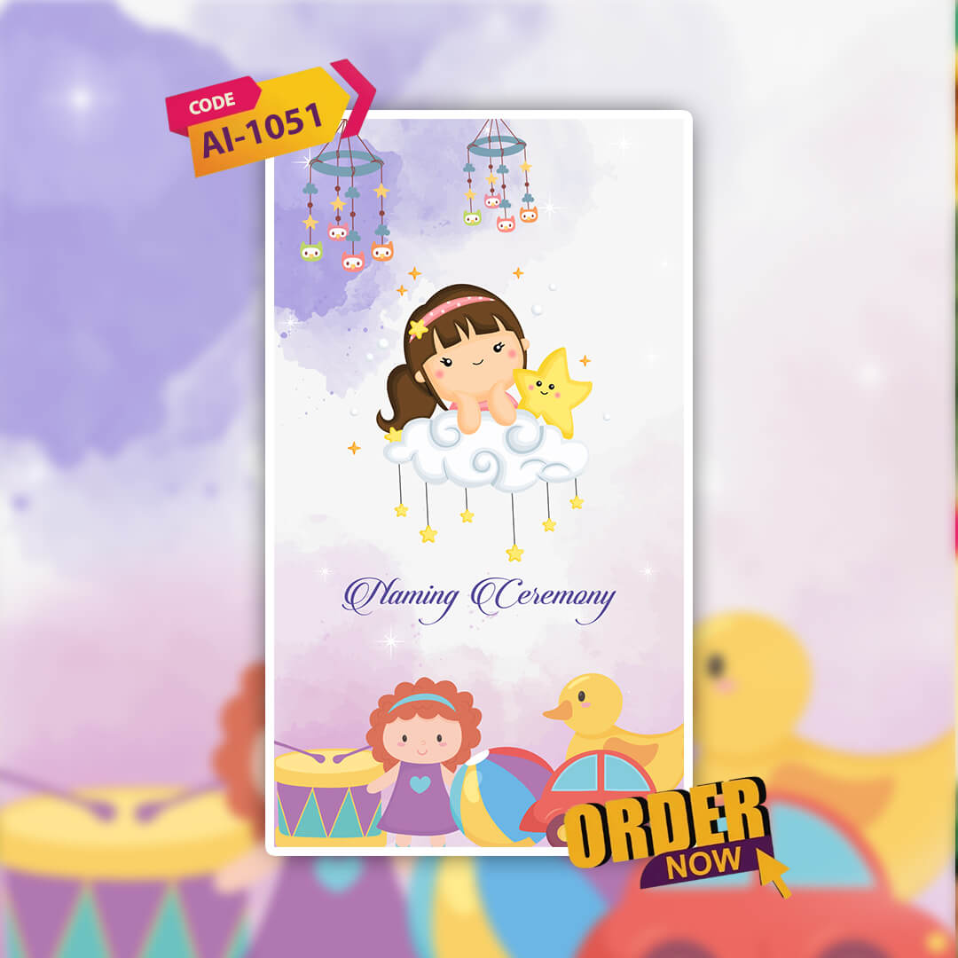 Baby Naming Ceremony | Cradle Ceremony Invitation Video | AI-1051