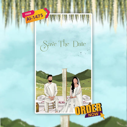 Save The Date Invitation Video & Days to Go Invites | Modest Celebration | AI-1475