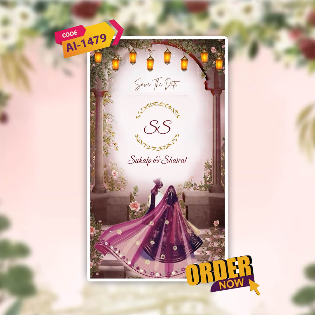 Save The Date Invitation Video & Days to Go Invites | Royal-Inspired | AI-1479