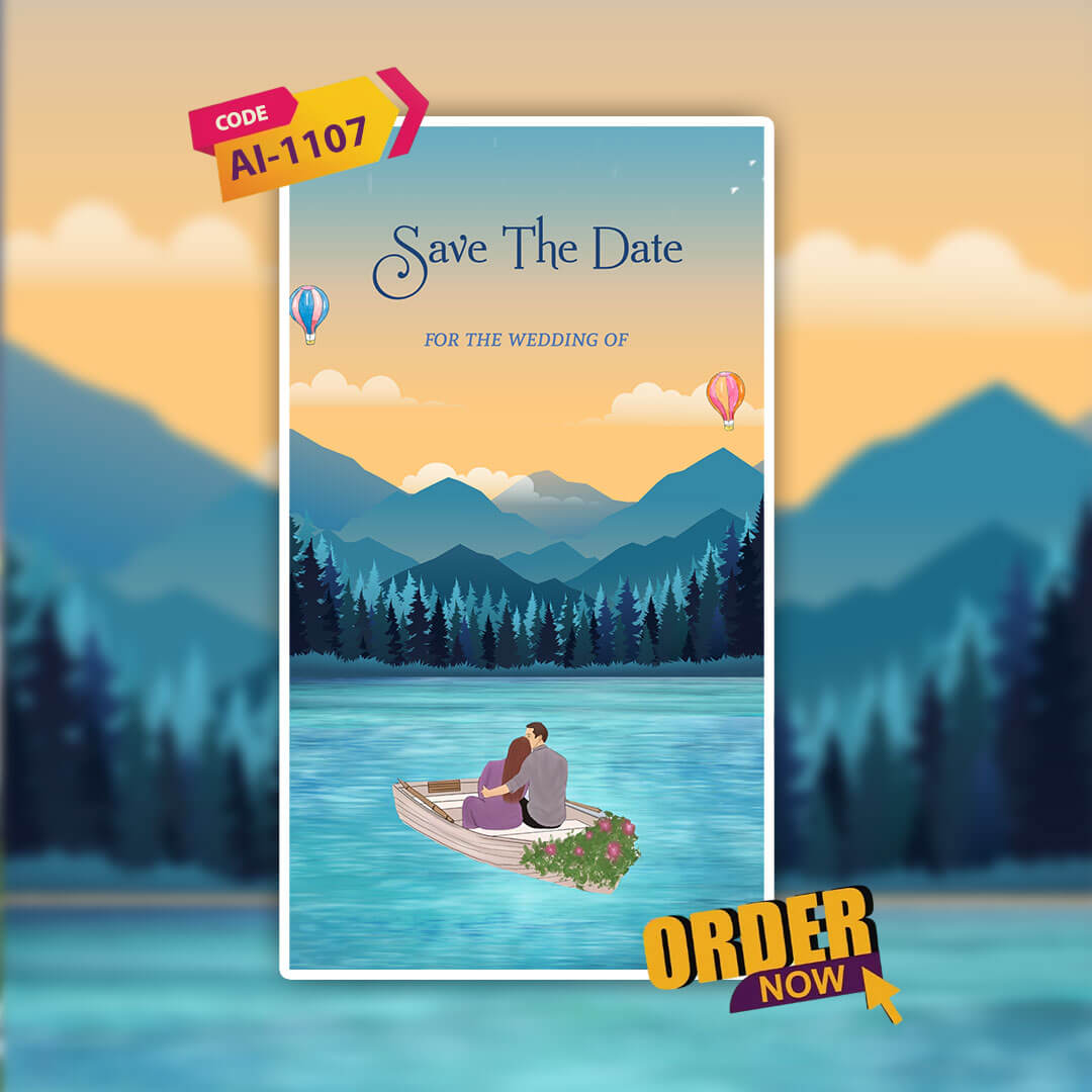 Save The Date Invitation Video & Days to Go Invites | River | AI-1107