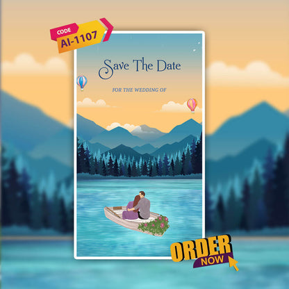 Save The Date Invitation Video & Days to Go Invites | River | AI-1107