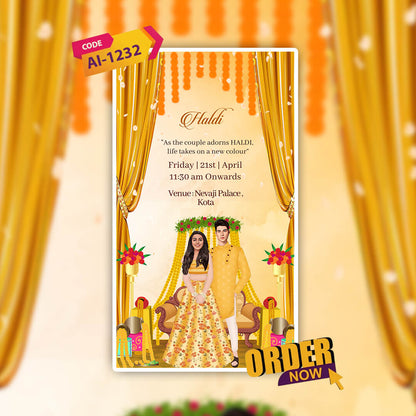 Haldi & Mehendi Ceremony Invitation Video | Chroma | AI-1232