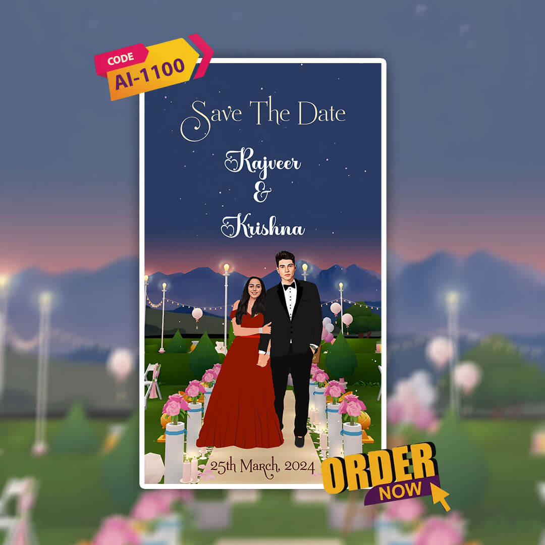 Save The Date Invitation Video & Days to Go Invites | Night | AI-1100