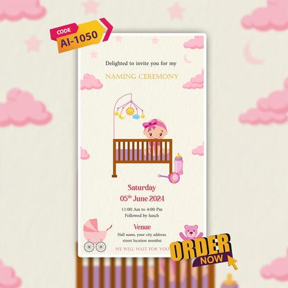 Baby Naming Ceremony | Cradle Ceremony Invitation Video | AI-1050