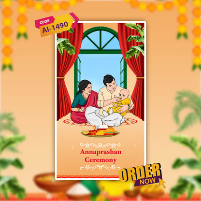 Annaprashan Invitation Video | Rice Ceremony Invitation | AI-1490