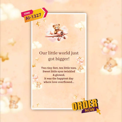 Baby Birth Announcement Invitation Video | AI-1327
