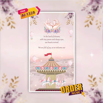 Baby Birth Announcement Invitation Video | Unique | AI-1328