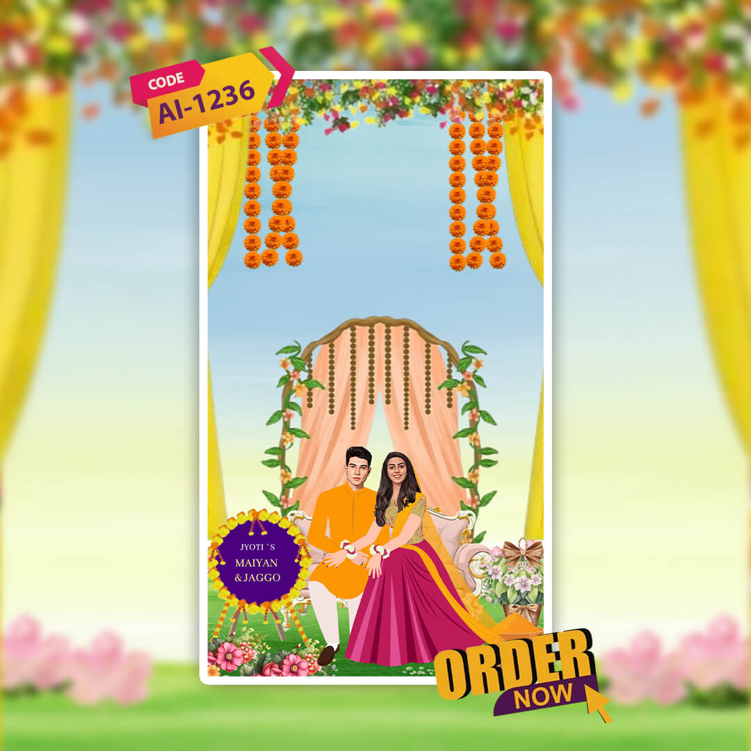Haldi & Mehendi Ceremony Invitation Video | Blossom | AI-1236