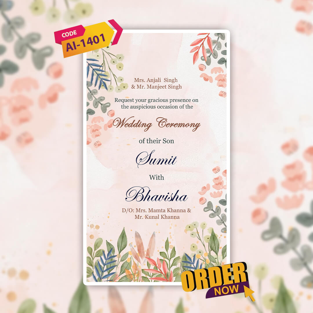 Digital Wedding Invitation Video | Graceful Theme | AI-1401