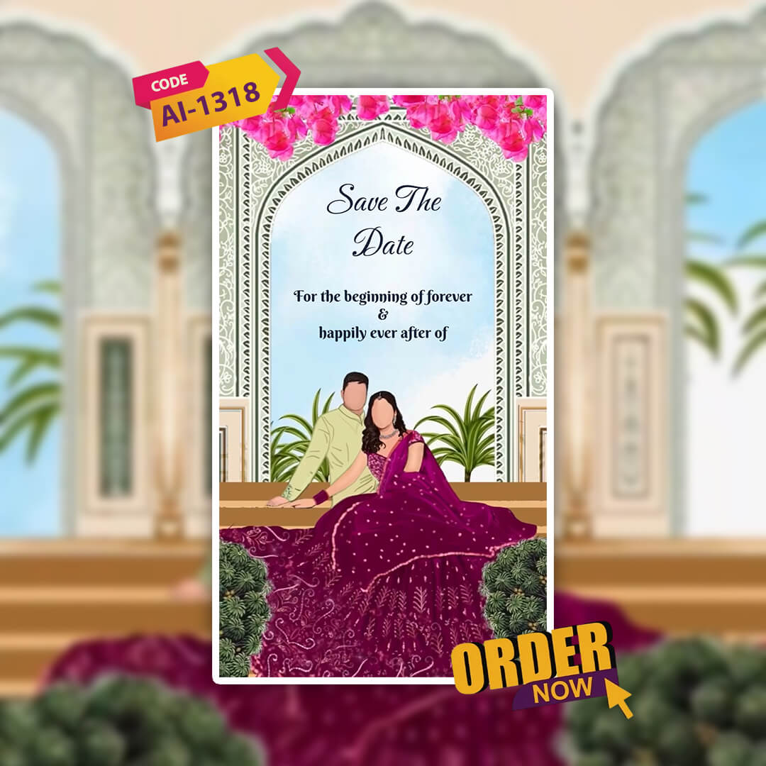 Save The Date Invitation Video & Days to Go Invites | Stylish | AI-1318