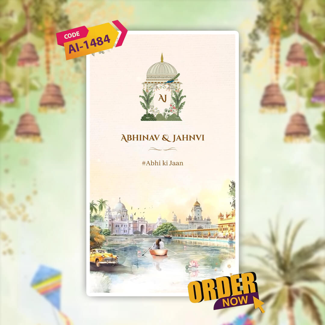 Digital Wedding Invitation Video | Elegant ambiance |AI-1484
