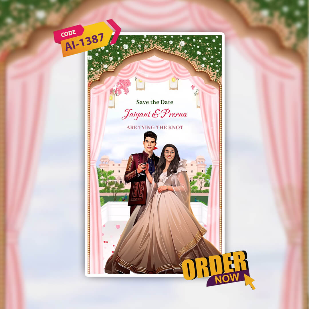 Save The Date Invitation Video & Days to Go Invites | Romantic Traditional | AI-1387