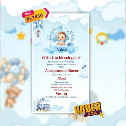 Annaprashan Invitation Video | Rice Ceremony Invitation | AI-1456