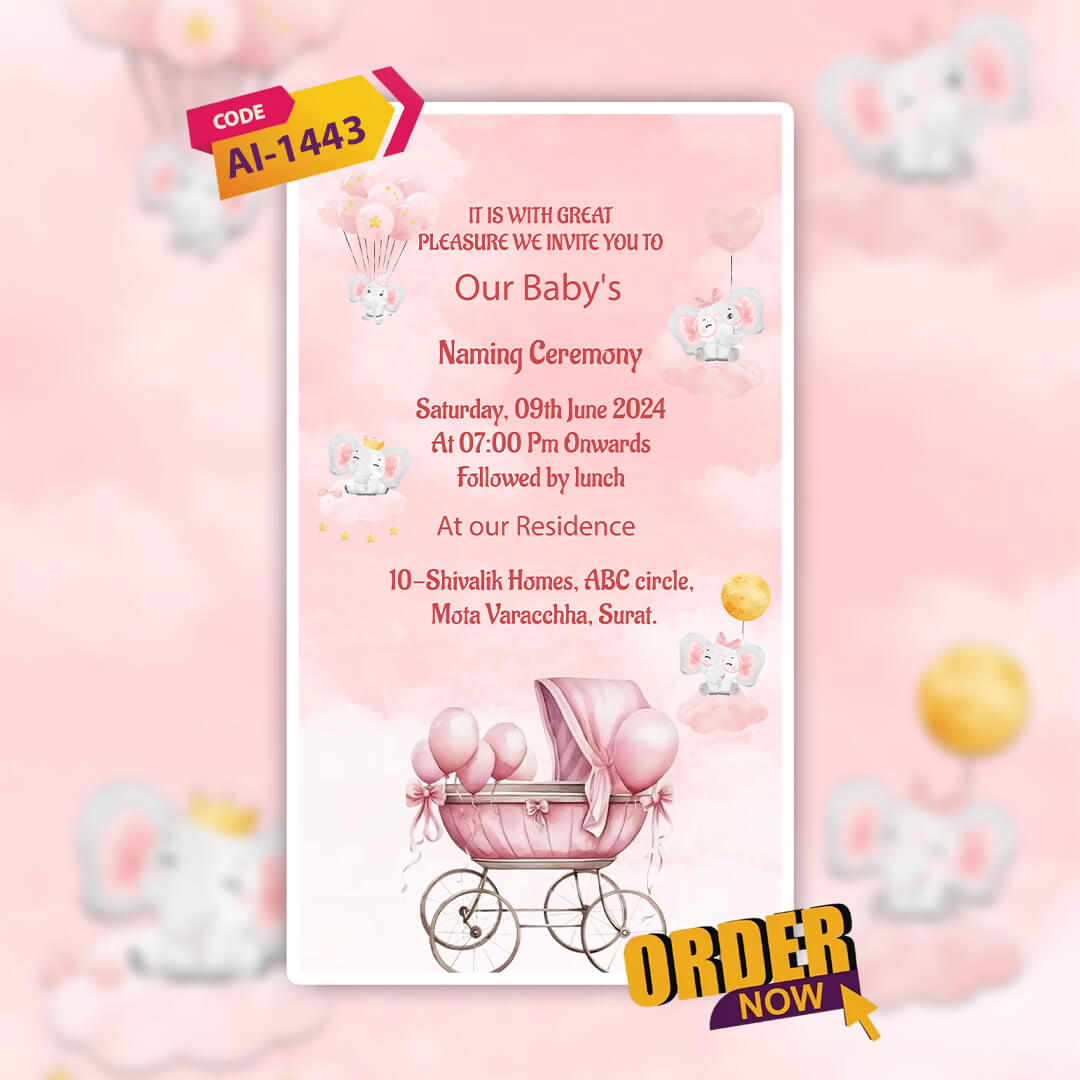Baby Naming Ceremony | Cradle Ceremony Invitation Video | AI-1443