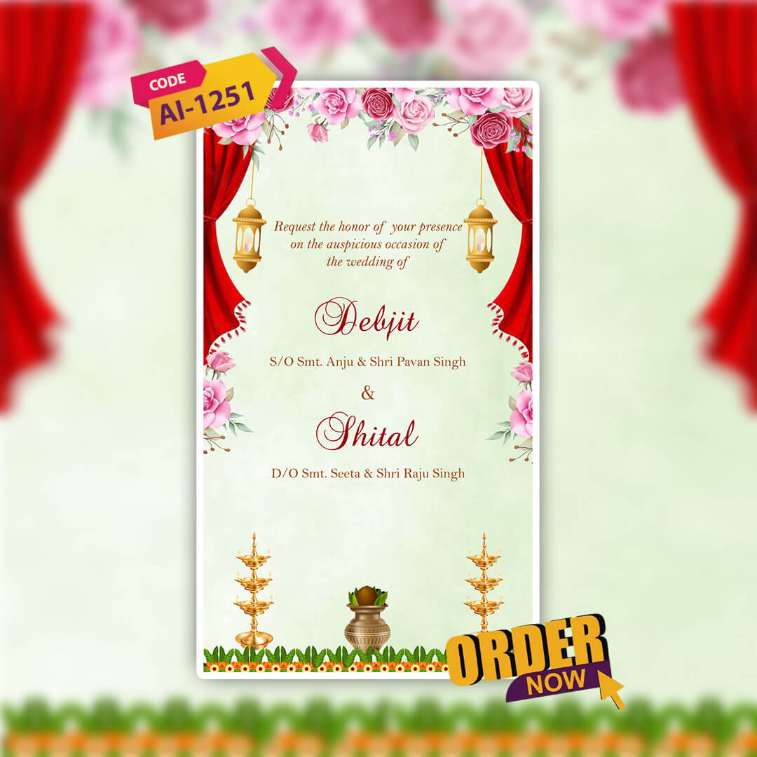 Marathi Wedding Invitation Video | Elegant |  AI-1251