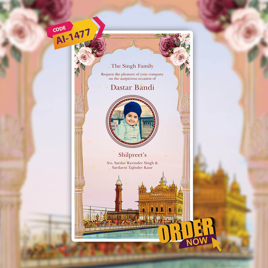 Dastar Bandi Invitation Video | Proud Sikh Turban | AI-1477