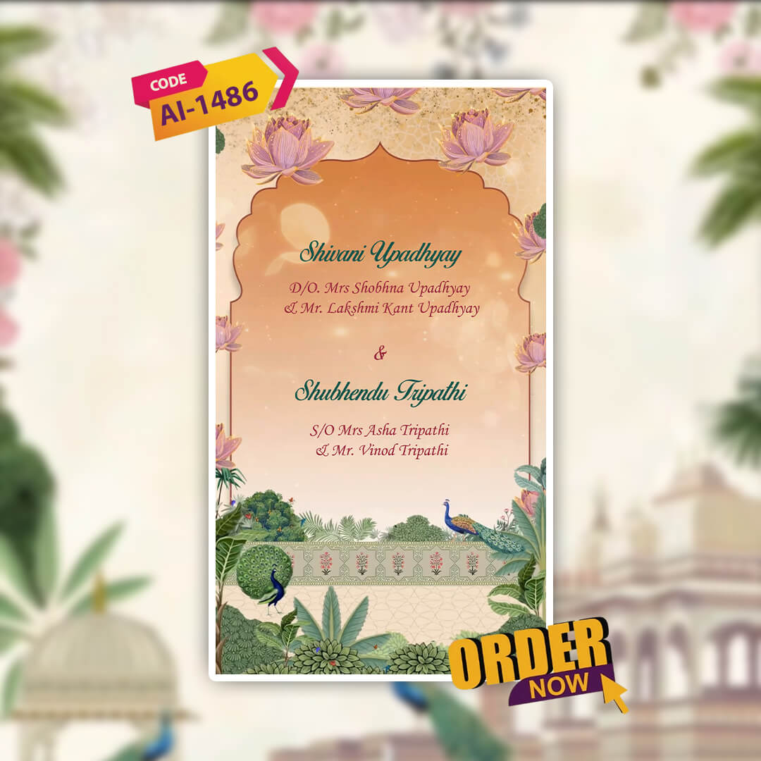 Digital Wedding Invitation Video | Vibrant Animated Invite| AI-1486