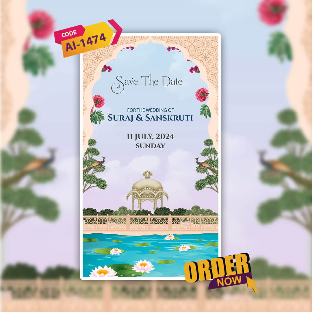 Save The Date Invitation Video & Days to Go Invites | Peaceful Floral | AI-1474