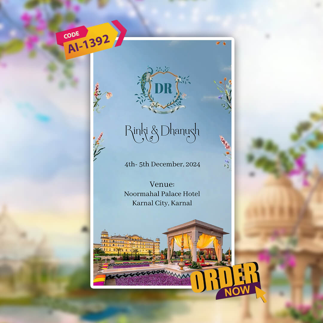 Digital Wedding Invitation Video | Traditional  Invite | AI-1392