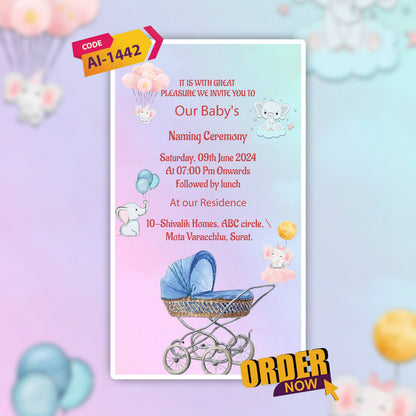 Baby Naming Ceremony | Cradle Ceremony Invitation Video | AI-1442