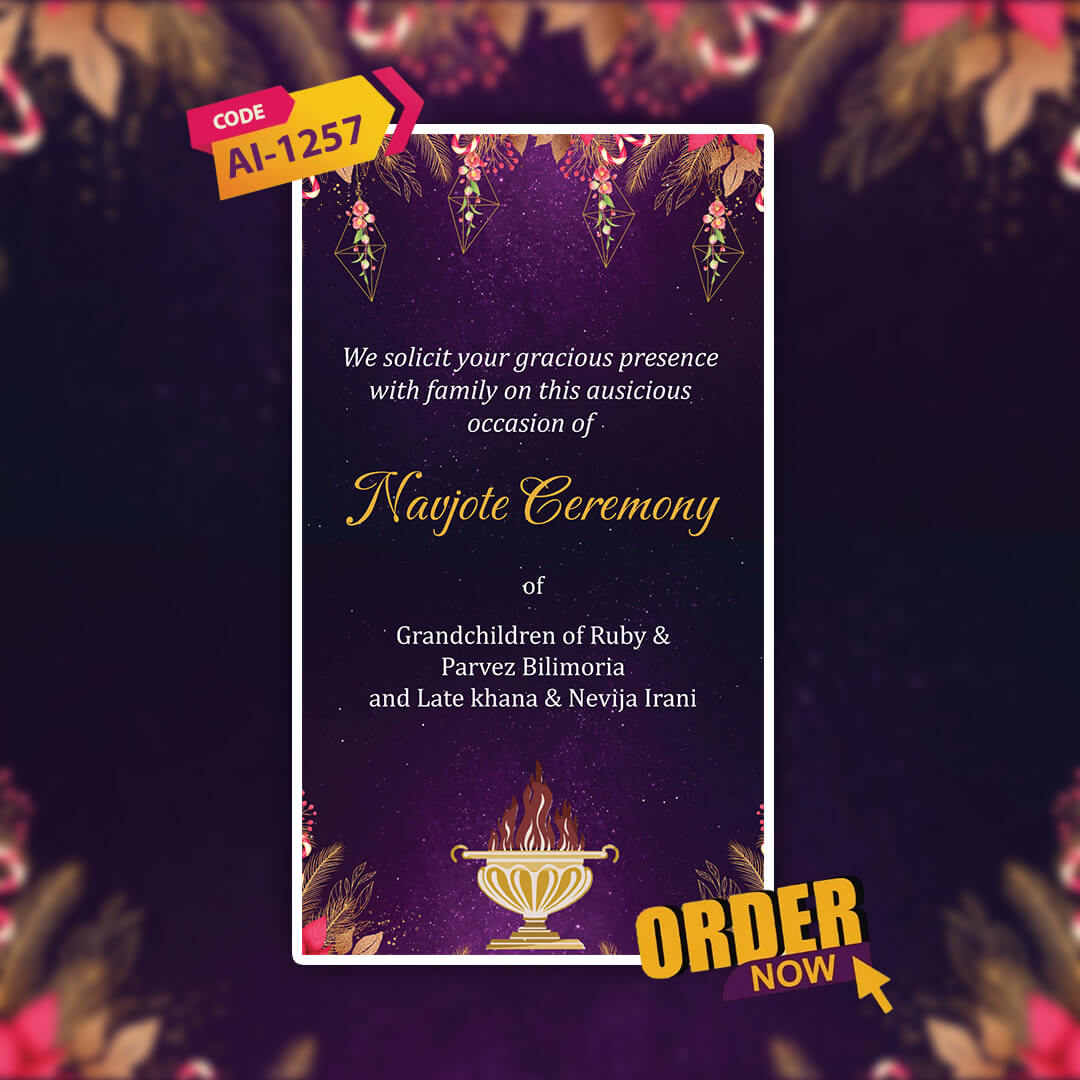 Navjote Ceremony Invitation Video | Zoroastrian Ceremony | AI-1257