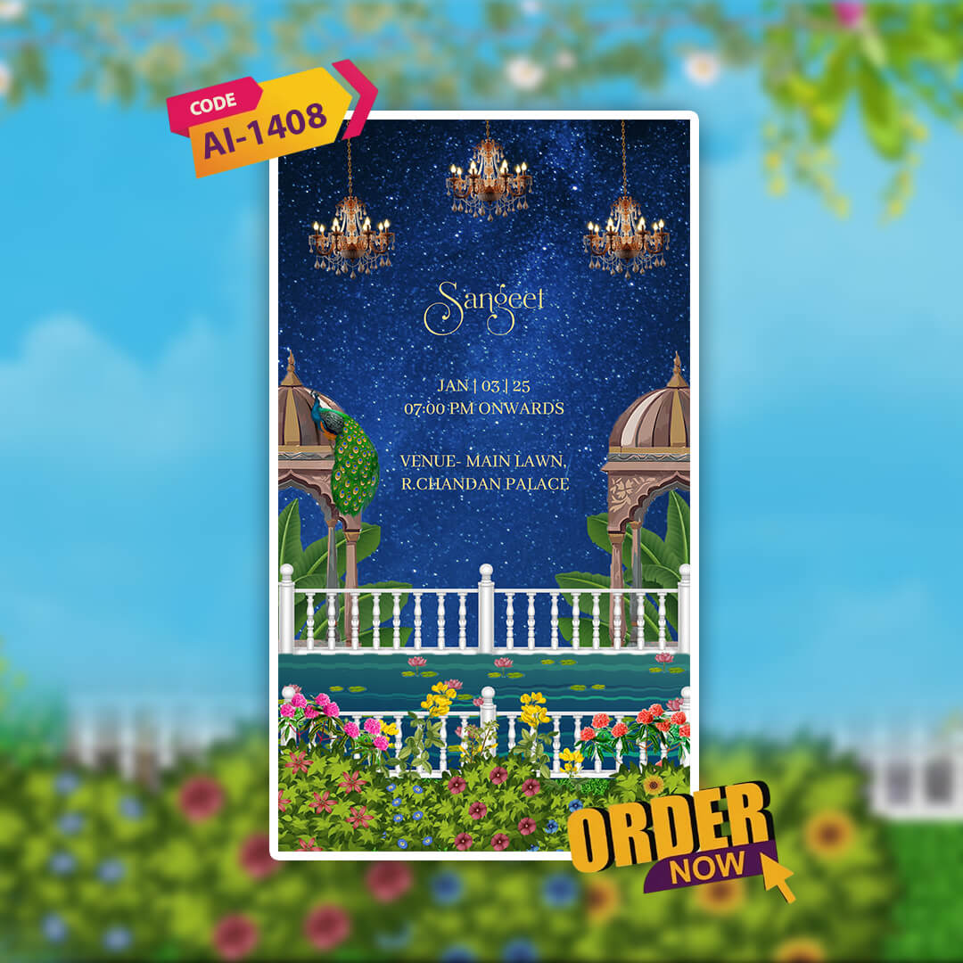 Digital Wedding Invitation Video | Elegant Blue Theme | AI-1408