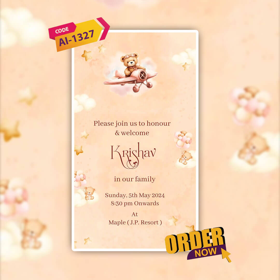 Baby Birth Announcement Invitation Video | AI-1327