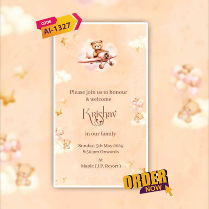 Baby Birth Announcement Invitation Video | AI-1327