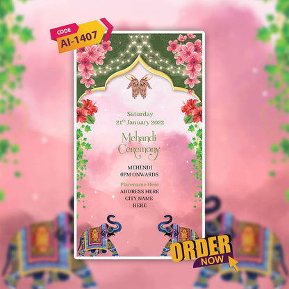 Caricature Wedding Invitation Video | Virtual wedding invite |AI-1407