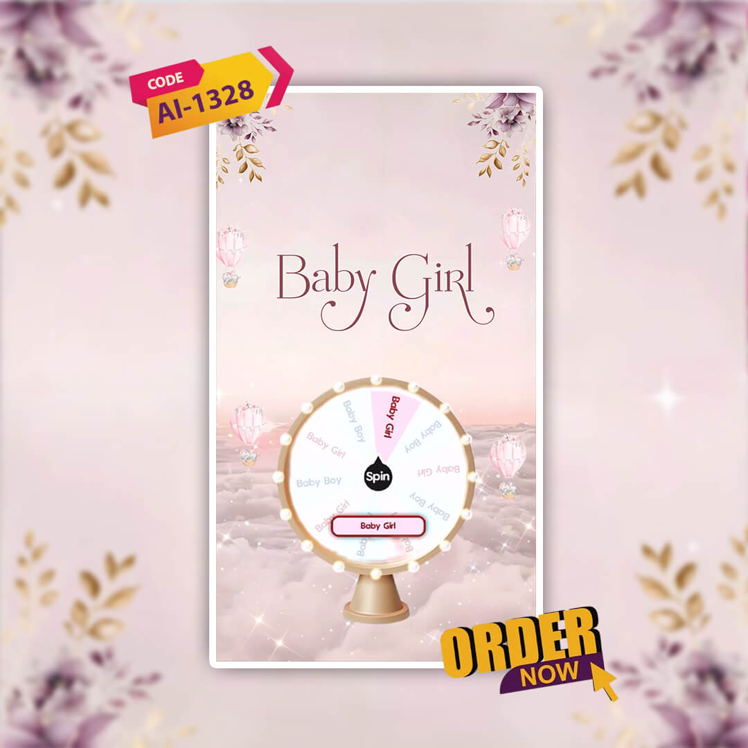 Baby Birth Announcement Invitation Video | Unique | AI-1328