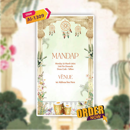 Digital Wedding Invitation Video | Custom Animation | AI-1309