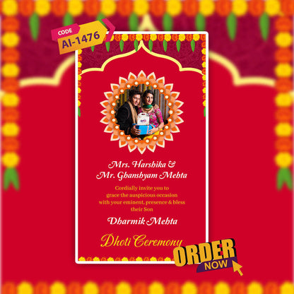 Dhoti Ceremony Invitation Video | Boyhood Celebration| AI-1476