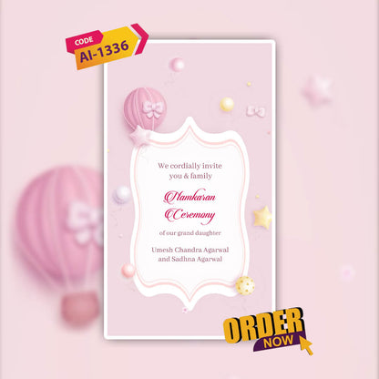 Baby Naming Ceremony | Cradle Ceremony Invitation Video | AI-1336