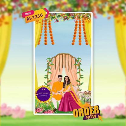Haldi & Mehendi Ceremony Invitation Video | Blossom | AI-1236