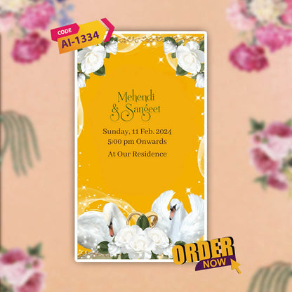 Digital Wedding Invitation Video | Joyful Design | AI-1334