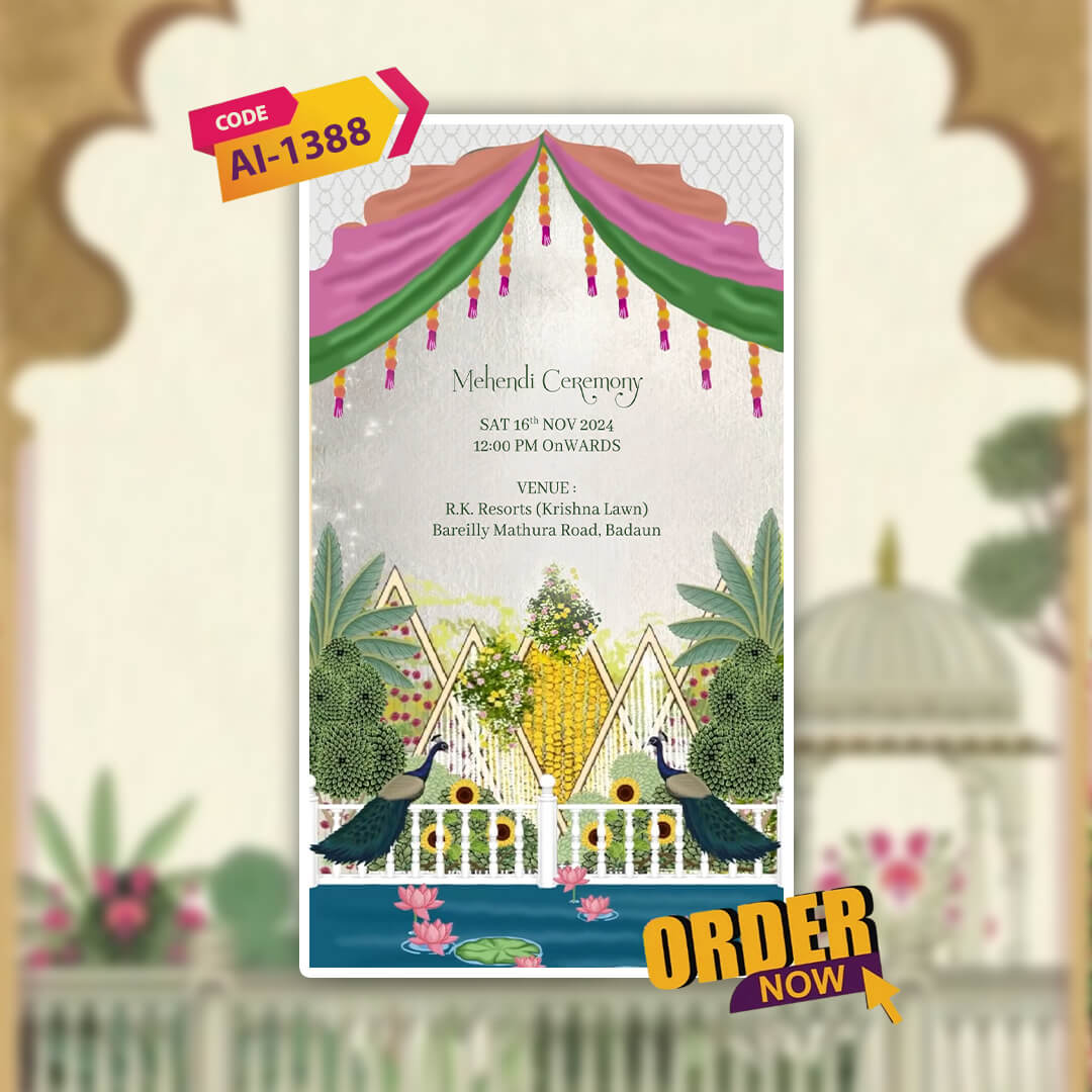 Digital Wedding Invitation Video | Elegant Animated Invite |AI-1388