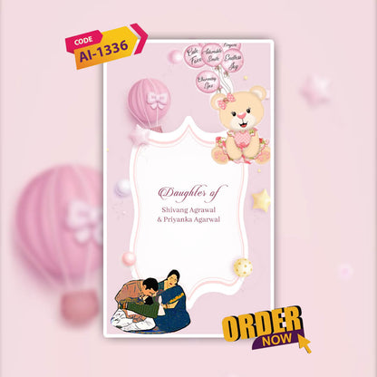 Baby Naming Ceremony | Cradle Ceremony Invitation Video | AI-1336