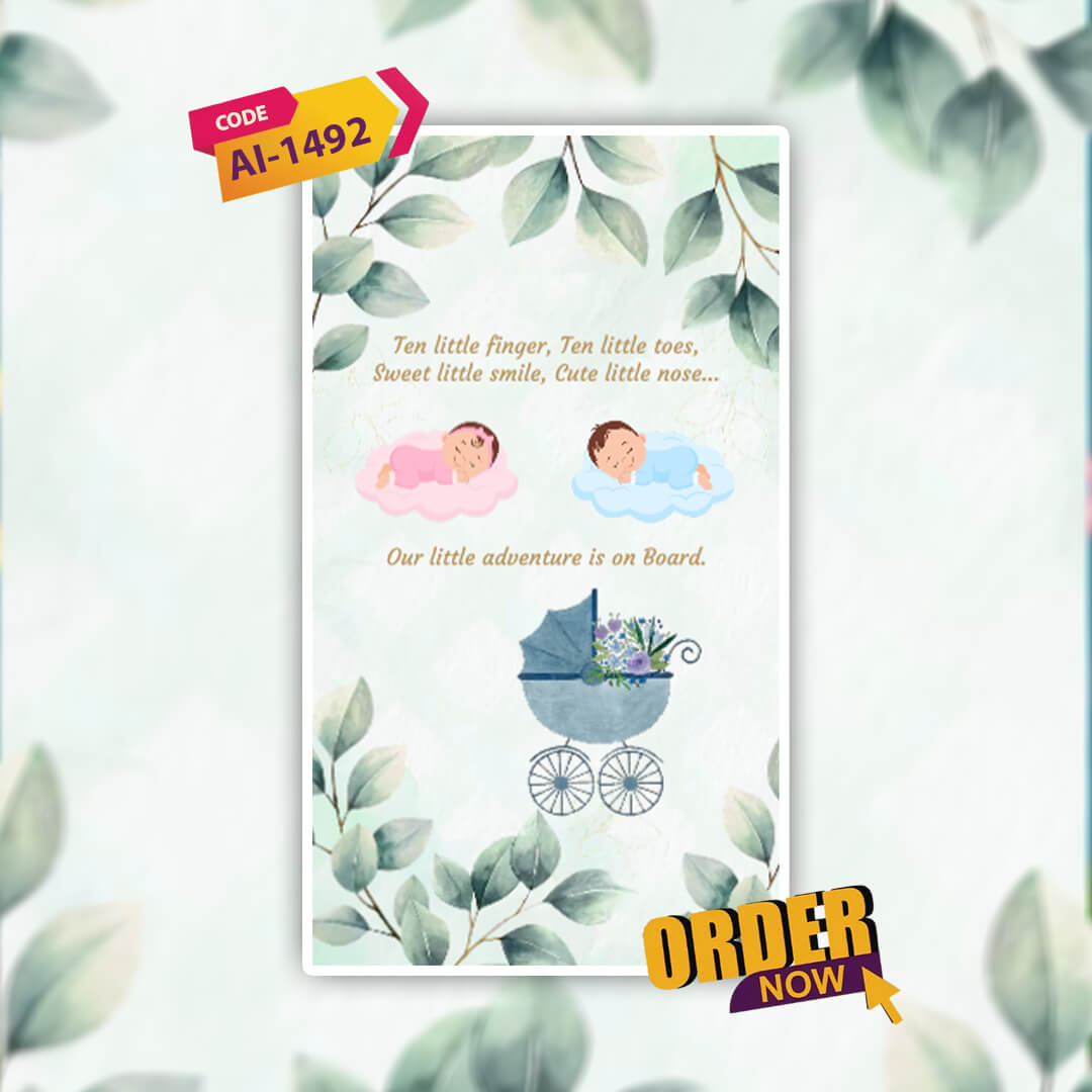 Baby Shower Invitation Video | Whimsical & Elegant | AI-1492