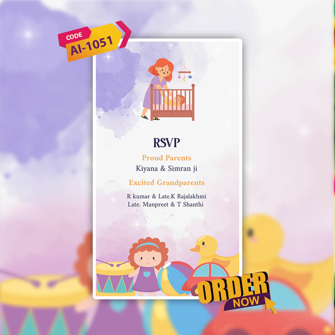 Baby Naming Ceremony | Cradle Ceremony Invitation Video | AI-1051