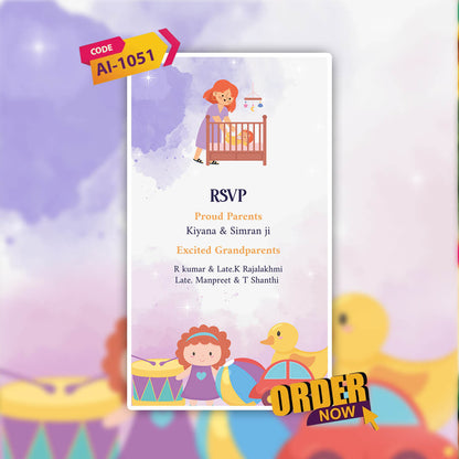 Baby Naming Ceremony | Cradle Ceremony Invitation Video | AI-1051