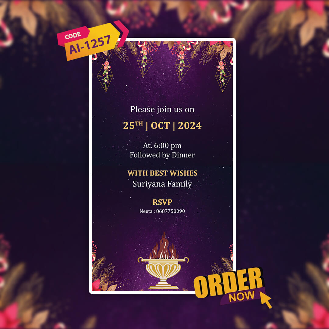 Navjote Ceremony Invitation Video | Zoroastrian Ceremony | AI-1257