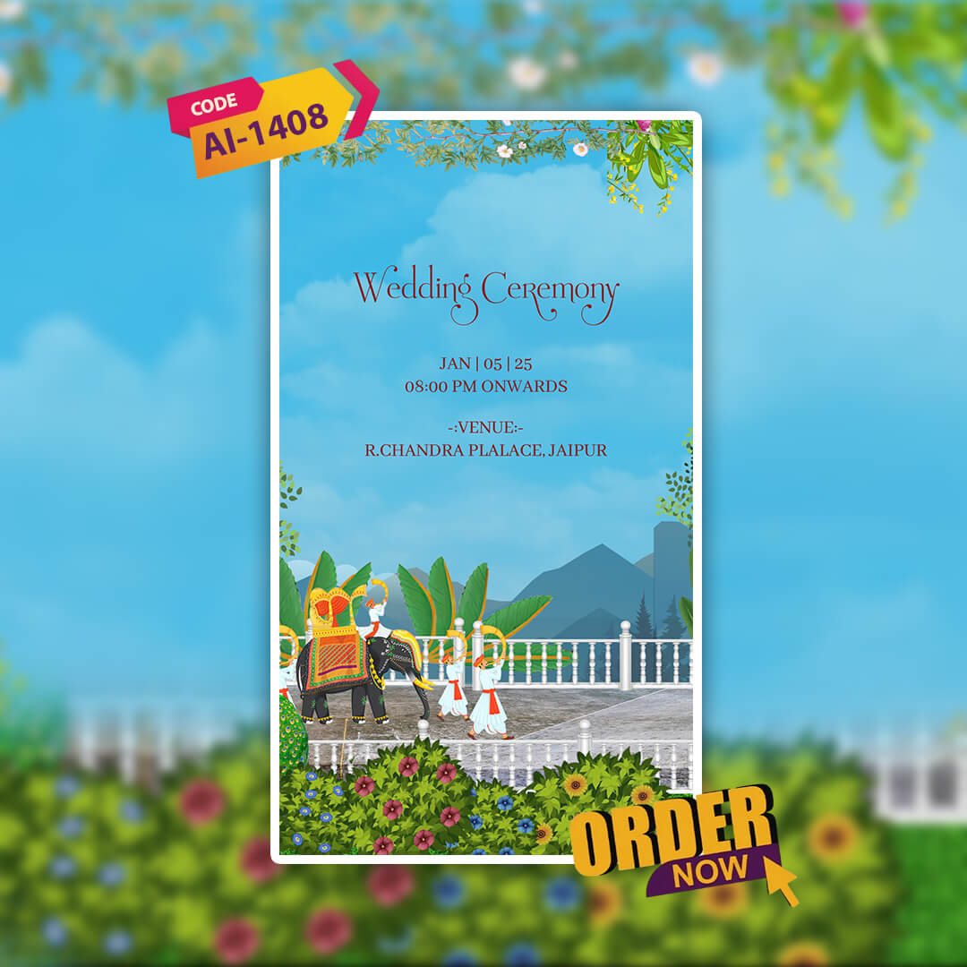 Digital Wedding Invitation Video | Elegant Blue Theme | AI-1408