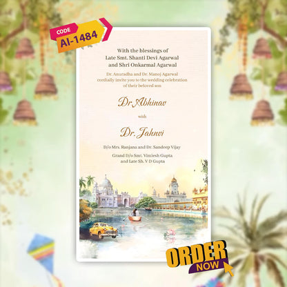 Digital Wedding Invitation Video | Elegant ambiance |AI-1484