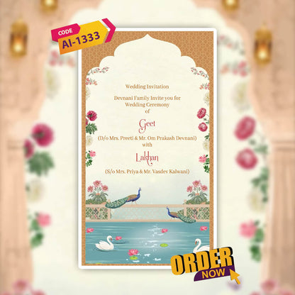 Digital Wedding Invitation Video | Scenic Charm | AI-1333