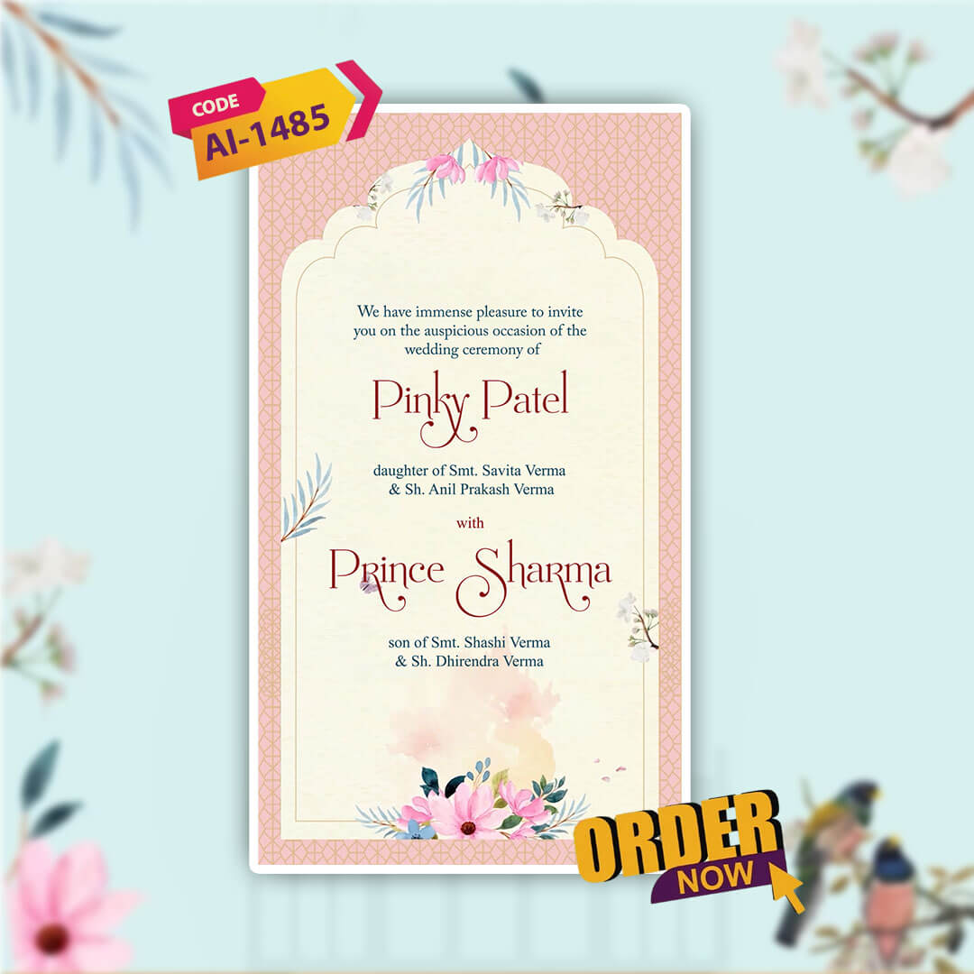 Digital Wedding Invitation Video | Romantic Animated Invite| AI-1485
