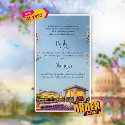 Digital Wedding Invitation Video | Traditional  Invite | AI-1392