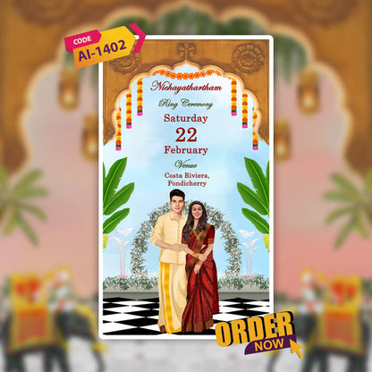 South Indian Wedding Invitation Video | Traditional Invite| AI-1402