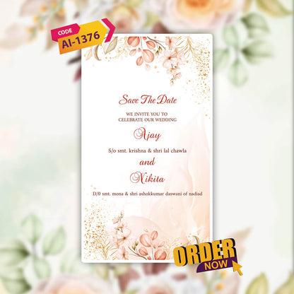 Digital Wedding Invitation Video | Beautifully crafted |AI-1376